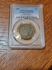 Circulated 1857 Year Braided Hair Large Cents (1839-1857) for sale