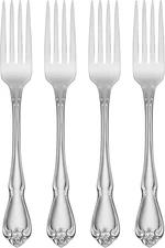 True Rose Dinner Forks, Silver Set of 4