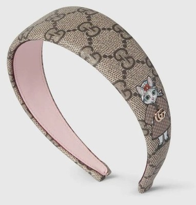 GUCCI × Yuko Higuchi GG Supreme Boris & Bo Cat Head band Japan Exclusive...