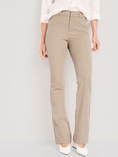 NWT Old Navy Pixie Flare High Waisted Pants Mocha Taffy 8 Medium Khaki