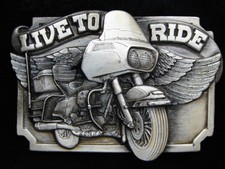 PE15106 VINTAGE 1983 LIVE TO RIDE MOTORCYCLE COMMEMORATIVE SISKIYOU BUCKLE