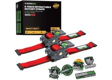 Rhino Usa Retractable E-track Ratchet Straps 2x10 2-pack Red