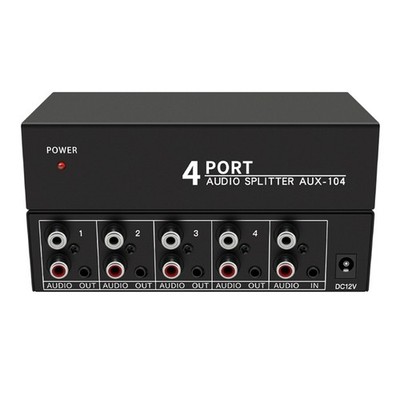 Audio-Splitter 1 in 4 Out  L/R Aux Stereo Audio Splitter 1X4 Audio-Verteile7940