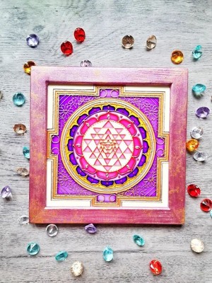 Sri Yantra Handpainted Yantra mandala Vedic art Sacred geometry Meditation