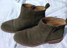 Crown Vintage Women’s Suede Booties with Zip Green/Brown size 9M