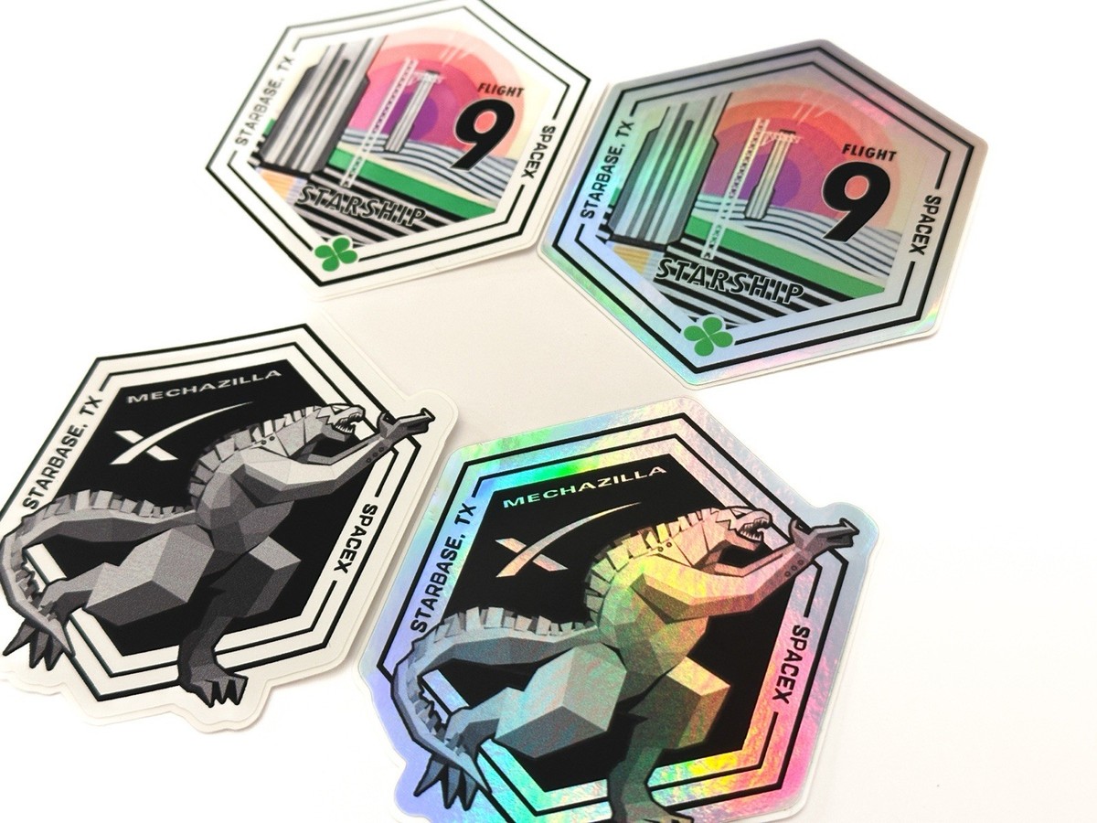 SpaceX Starship Flight 9 and Mechazilla Sticker 4 Piece Set
