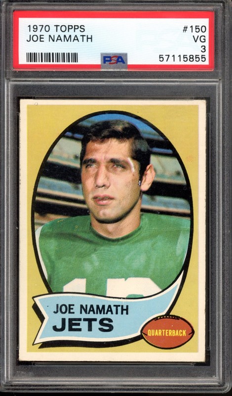 1970 Topps #150 Joe Namath PSA 3 Vintage HOF Football Card (5855)