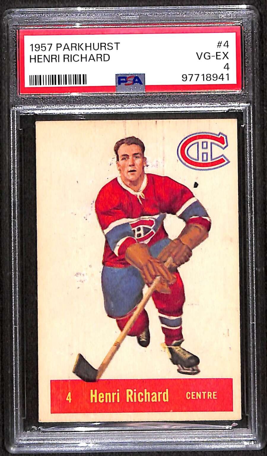 1957 Parkhurst M #4 Henri Richard HOF RC PSA 4 VGEX C98567