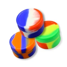 5ML Wax Containers. (3) Silicone Nonstick Versatile Storage Jars. Oil Concent...
