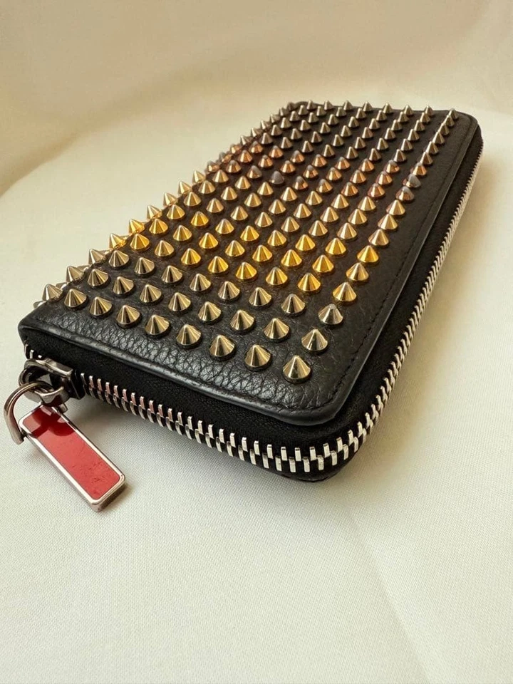 Christian Louboutin Auth Bifold Long Wallet Spike Studs Leather w/ All in photo - Image 3 of 4