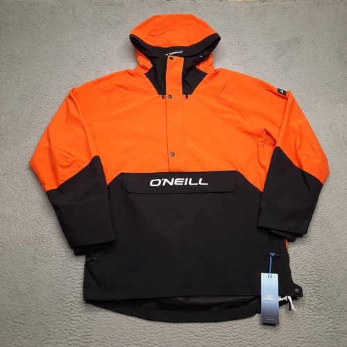 ONeill Originals Snow Anorak Jacket Men XL Black Orange Puffer Coat Ski Blue - Picture 1 of 12