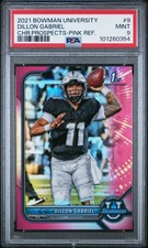 2021 BOWMAN UNIVERSITY CHROME PROSPECTS PINK REFRACTOR #9 DILLON GABRIEL PSA 9