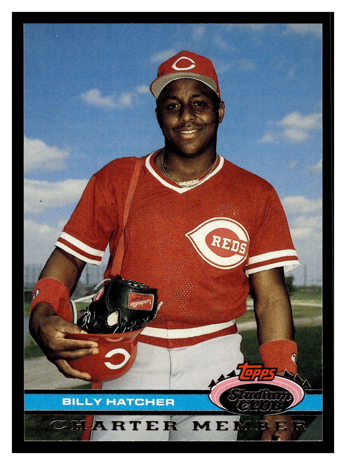 1991 Stadium Club Charter Member Billy Hatcher #NNO Cincinnati Reds