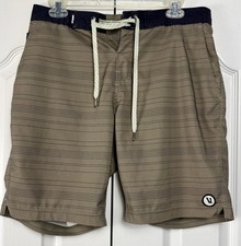 Vuori Equator Board Shorts Striped 8  Inseam Olive Geen Casual Men  s 30