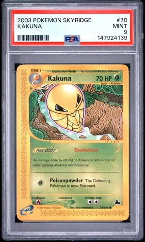 2003 POKEMON SKYRIDGE #70 KAKUNA PSA 9