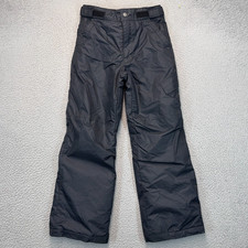 Columbia Snow Pants Boy Medium 10/12 Black Fleece Lined Insulated Ski Snowboard