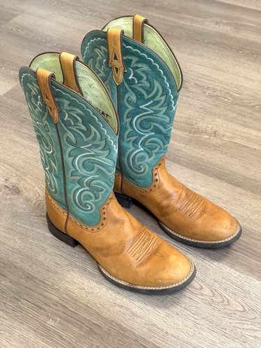 ARIAT Heritage Horseman Western Teal Cowboy Boots Women’s 8 B
