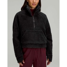 Lululemon Scuba Oversized Fleece Funnel Neck XL/XXL Black 1/2 Zip Deep Pile