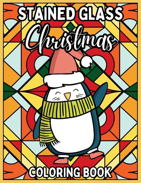 Stained Glass Christmas Coloring Book Upgraded Books Taschenbuch Englisch 2023-image