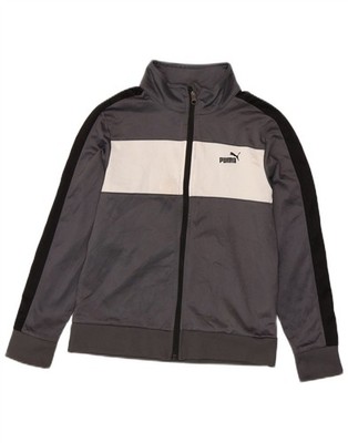Puma Jungen Trainingsanzug Oberteil Jacke 10-11 Jahre mittelgrau Colourblock QE16