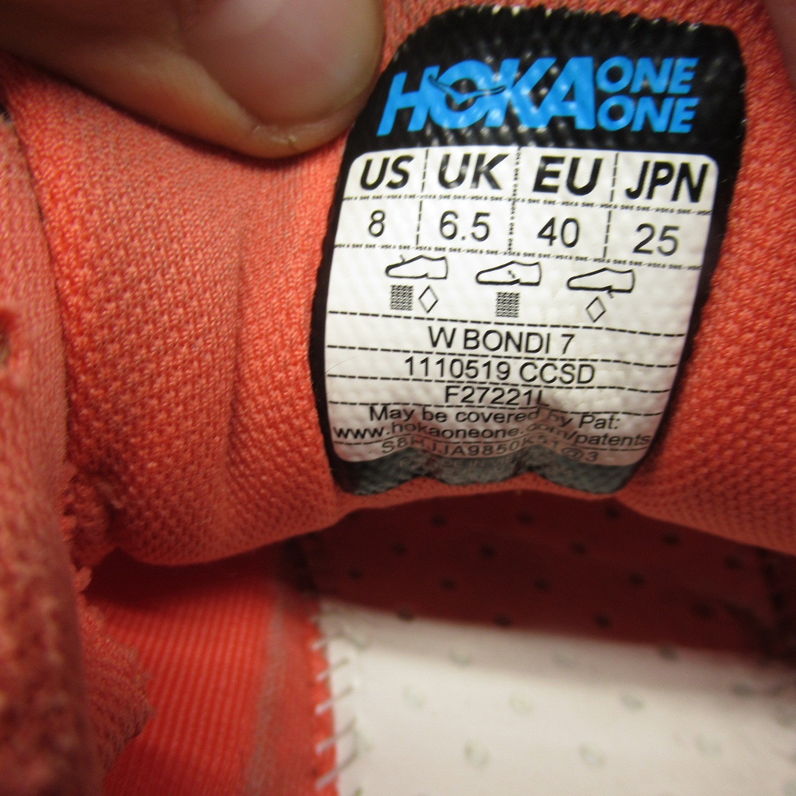 Hoka Bondi 7 Womens Shoes 8 Salmon Running Lightweight Jog Gym Active Hike Jog thumbnail 14