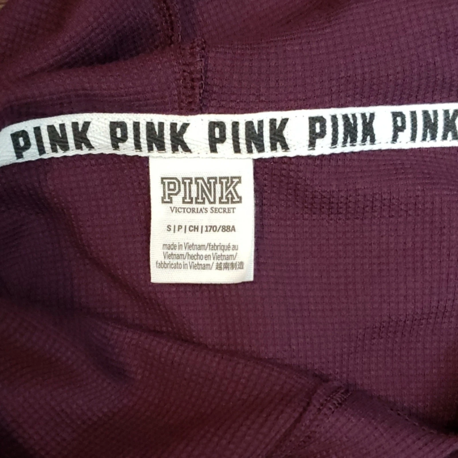 UNDERCOVER Felpa con cappuccio termica manica lunga rosa VS marrone crop taglia small