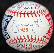 ANDRUW JONES 1/1 HAND PAINTED SIGNED AUTOGRAPHED STAT BASEBALL HOF STATS JSA COA