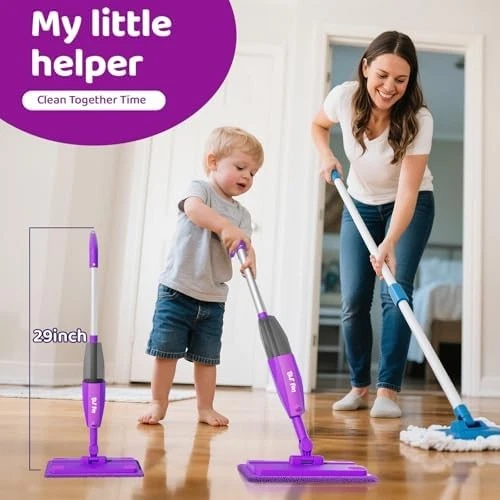 Mop Montessori Kids Toys with Water Sprayer, Pretend Play&Preschool Educational, - image 3 of 4