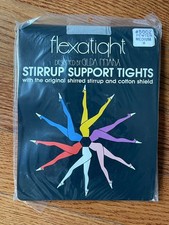 Stirrups Support Tights With Cotton Shield Grey Medium New