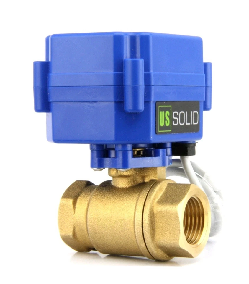 U.S. Solid Motorized Ball Valve 1/2" Brass Electric Valve 9-24V AC/DC 2-Wire Aut - Image 2 of 4
