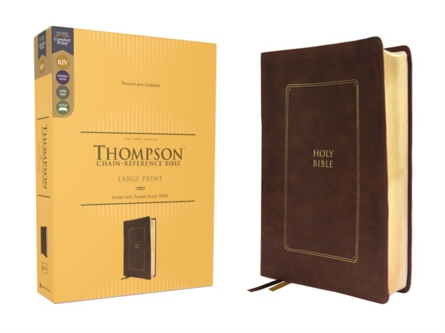 KJV, Thompson Chain-Reference Bible, Large Print, Leathersoft, Brown, Red
