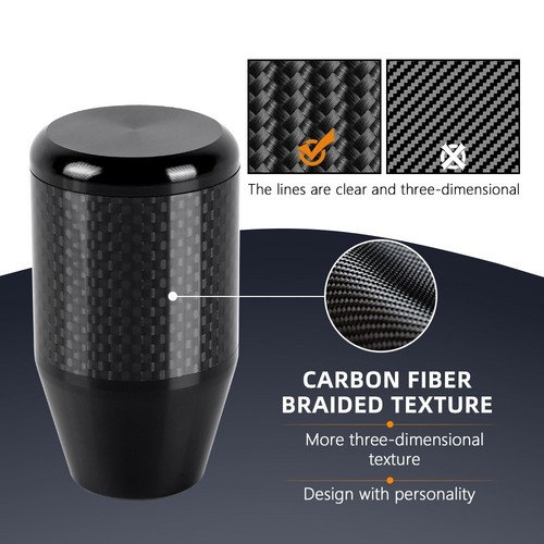 Real Carbon Fiber PVC Leather Manual MT Gear Stick Shift Shifter