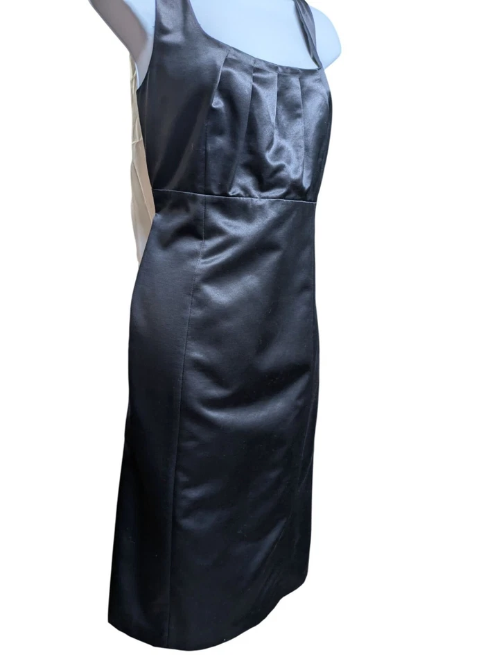 Vestido para mujer Banana Republic negro mezcla seda forrado talla 10 Foto 2 de 4