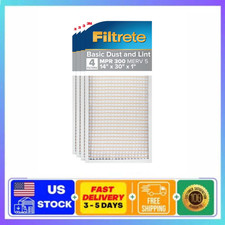 Filtrete HVAC Furnace Air Filter 14x30x1 MPR 300, MERV 5, 4 Filters