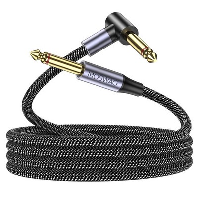 Gitarrenkabel 6.35mm Instrumentenkabel rechtwinklig 5m für E-Gitarre Bass AMP