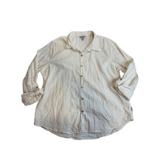 Orvis Classic Womens XL Linen Blend Button Do...