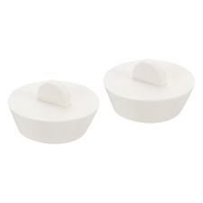 2pcs Rubber Drain Stopper Bathtub Plug Fits 1-1/2 Inch to 1-3/4 Inch, White