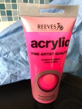 Brand new 4 tubes of bright pink acrylic paint 200 ml, by Reeves. Offers welcome