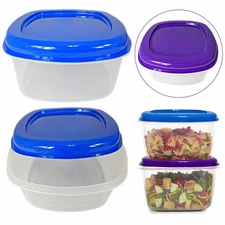 2 Pc Large Food Container 5L Freezer Plastic Bowl W/ Lid Lunch Storage BPA Free