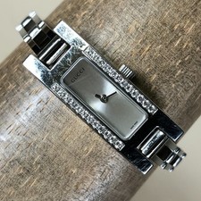 Gucci Women 3900L Diamonds Swiss Made Silver Tone Quartz 12mm Watch 5 3/4"