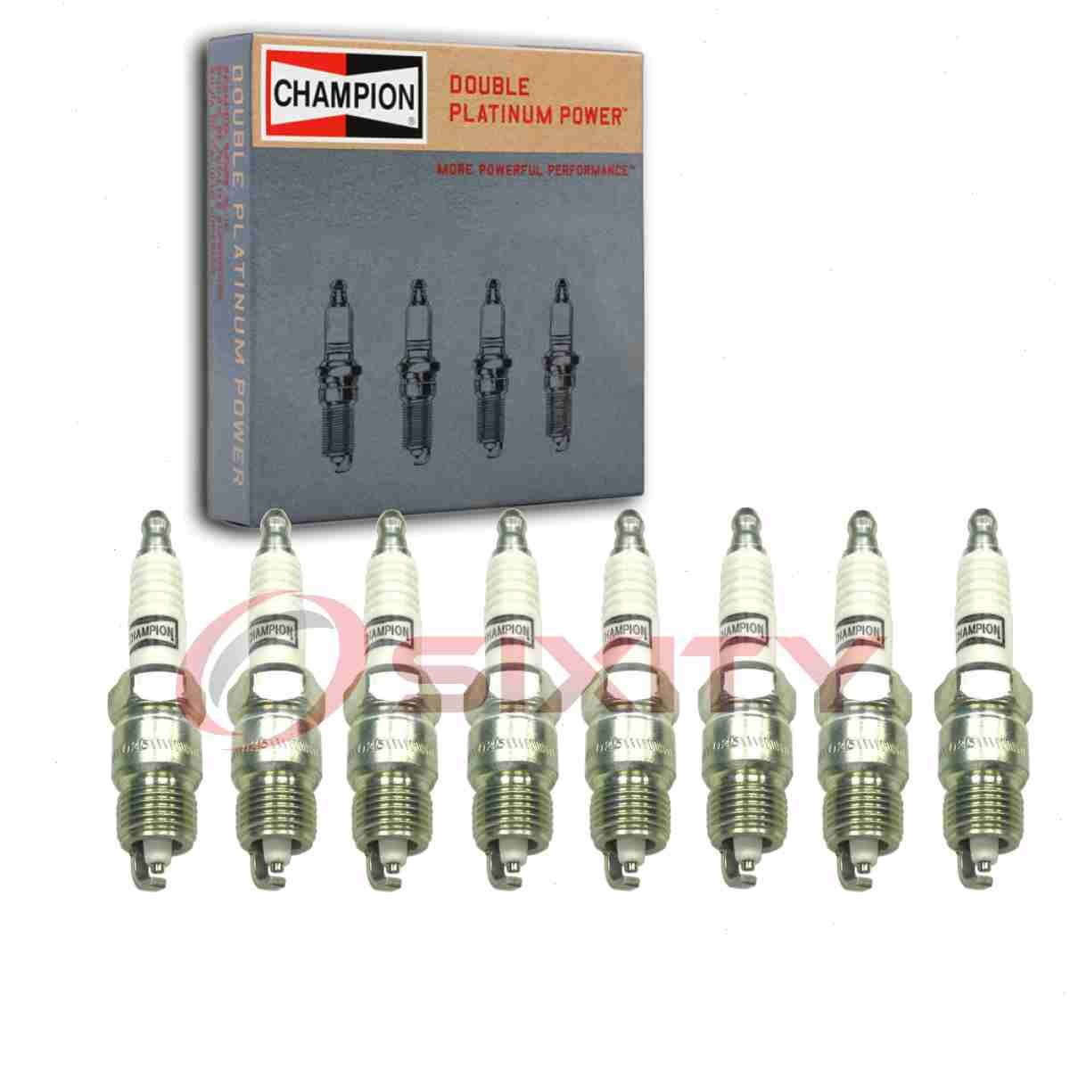 8 pc Champion Double Platinum Spark Plugs for 1970 Ford Fairlane 5.8L V8 wv