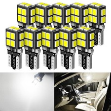 10pc 6500k White Led Interior Dome Map License Light Bulb T10 168 158 194 Auxito