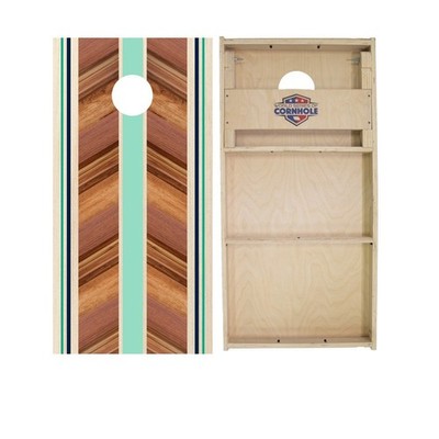 WSOC Cornhole Set Elin Surf Board Foldable Legs Premium Wood Outdoor Game
