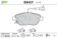 Valeo Bremsbelagsatz, Scheibenbremse 598427 FüR Abarth Passend FüR Fiat Opel