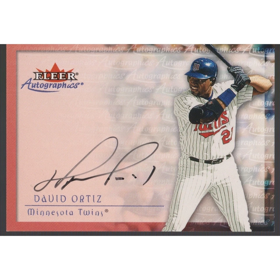Fleer Autographics 2000 David Ortiz tarjeta automática patio MNTwins Red Sox Foto 2 de 3
