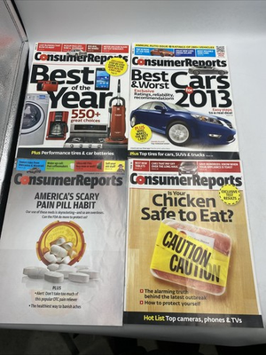 #ad 2013 Apr Nov 2014 Feb Sept CONSUMER REPORTS MAGAZINE LOT Of 4 Annual Auto Issue $14.99
