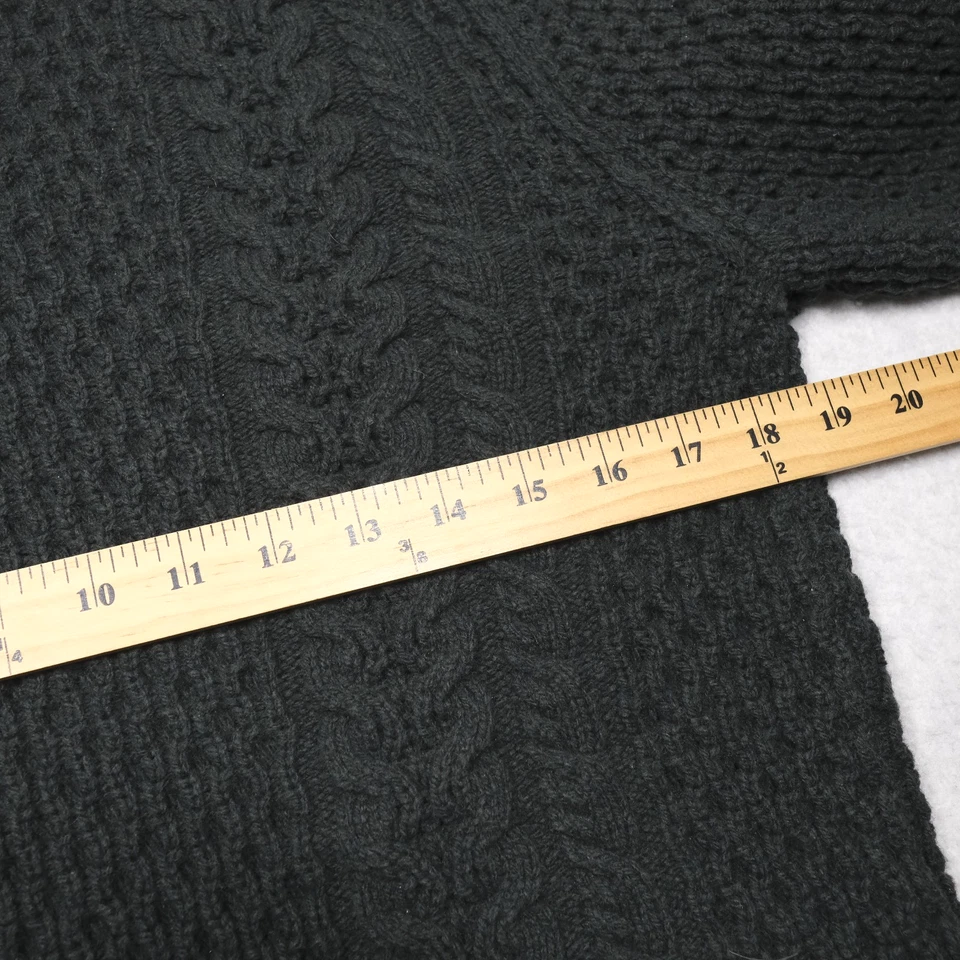 Suéter Massimo Dutti Hombre M Tejido con Cable Lana Pescador Hecho en España Verde Foto 4 de 4