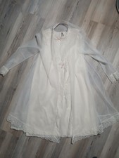 Vintage 50s Bridal Vanity Fair Peignoir Nightgown set Sheer jacket X-small USA