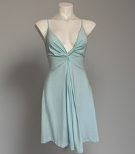 ASOS Blue Summer Dress Criss Cross Spaghetti Straps V Neck Knee Length NWOT 6