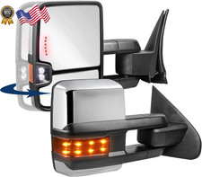 Power Folding Towing Mirrors Power Heated Compatible for 2014-2019 Chevy